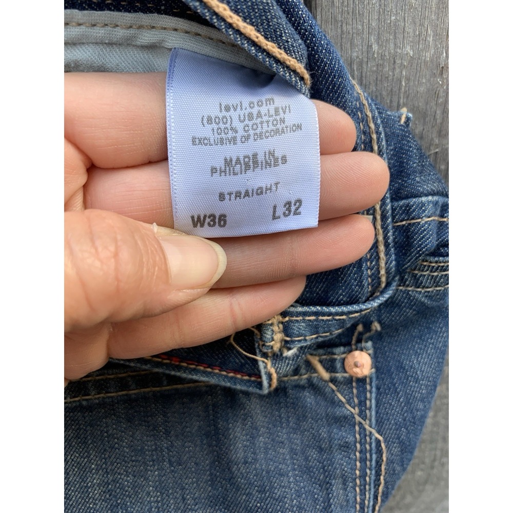 Levis Red Mens‎ Straight Leg Blue Denim Jeans W36 L32 Medium Wash Philippines - Picture 8 of 8